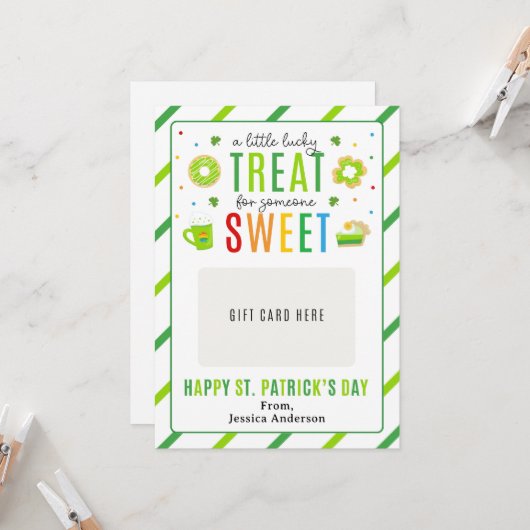 Cadeaukaart voor docenten op St. Patrick's Day Kaart (Voorkant / Achterkant in situ)