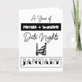  cadeaukaart voor een januari date nacht bedankkaart