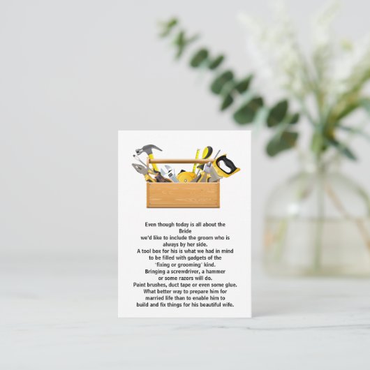 CadeauKaart voor Groom | Bridal Shower-uitnodiging Informatiekaartje (Staand voorkant)