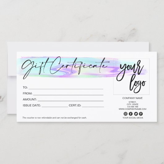 cadeaukaart voor holografische afbeeldingen toevoe (Voorkant)