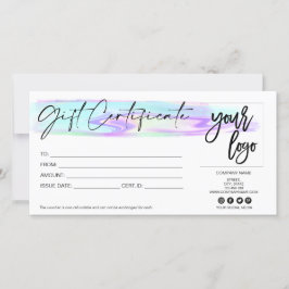 cadeaukaart voor holografische afbeeldingen toevoe