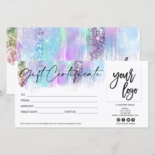 cadeaukaart voor holografische afbeeldingen toevoe (Voorkant / Achterkant)