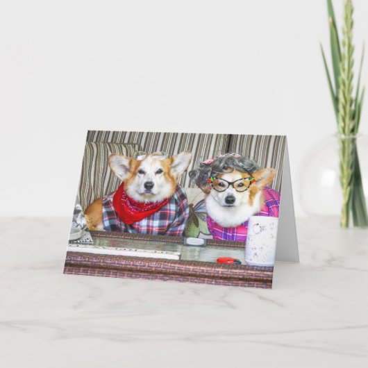 Cadeaukaart voor koppel met Corgi Kaart (Voorkant)
