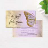 cadeaukaart voor lavender - vlinder visitekaartje (Bureau)
