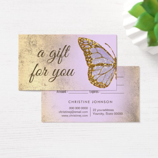 cadeaukaart voor lavender - vlinder visitekaartje (Bureau)
