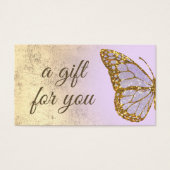 cadeaukaart voor lavender - vlinder visitekaartje (Voorkant)