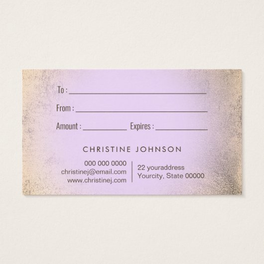 cadeaukaart voor lavender - vlinder visitekaartje (Achterkant)