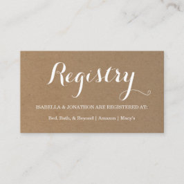 Cadeaukaart voor registratie informatiekaartje