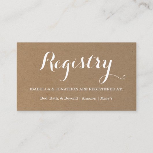 Cadeaukaart voor registratie informatiekaartje (Voorkant)