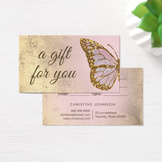 cadeaukaart voor vlindermodel visitekaartje (Bureau)