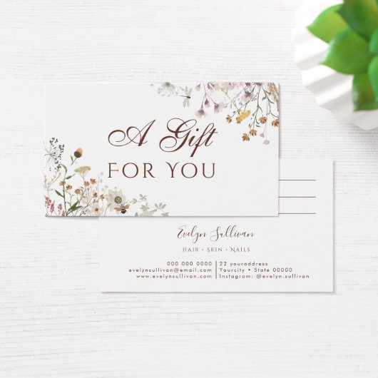 cadeaukaart voor wilde bloemen visitekaartje (Bureau)