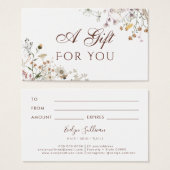 cadeaukaart voor wilde bloemen visitekaartje (Voorkant /achterkant)