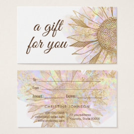 cadeaukaart voor zonnebloemen visitekaartje