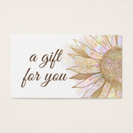 cadeaukaart voor zonnebloemen visitekaartje