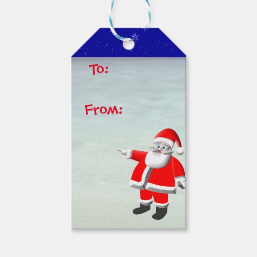 CadeauLabel met vaste kerstman (Voorkant)