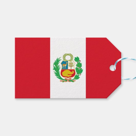 CadeauLabel met vlag Peru (Voorkant (Horizontaal))