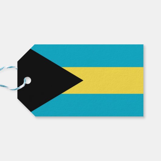 CadeauLabel met vlag van Bahama's (Achterkant Horizontaal)