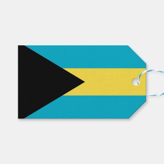 CadeauLabel met vlag van Bahama's (Voorkant (Horizontaal))