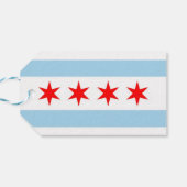 CadeauLabel met vlag van Chicago City, VS (Achterkant Horizontaal)