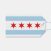 CadeauLabel met vlag van Chicago City, VS (Voorkant (Horizontaal))