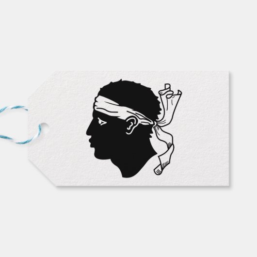 CadeauLabel met vlag van Corsica, Frankrijk (Achterkant Horizontaal)