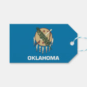 CadeauLabel met vlag van de staat Oklahoma, VS (Voorkant (Horizontaal))