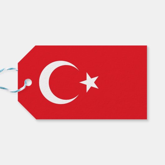 CadeauLabel met vlag van Turkije (Achterkant Horizontaal)