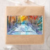 Cadeaulabel Snowy Road Etiket (Insitu)