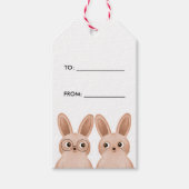 Cadeaulabel van/naar met twee schattige baby bunni (Voorkant)