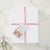 Cadeaulabel van/naar met twee schattige baby bunni (Met Touw)
