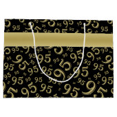 CadeauLabel Verjaardag 95 Nummer Patroon zwart/gou Groot Cadeauzakje (Achterkant)