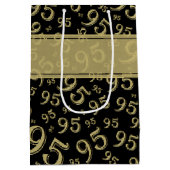 CadeauLabel Verjaardag 95 Nummer Patroon zwart/gou Medium Cadeauzakje (Achterkant)