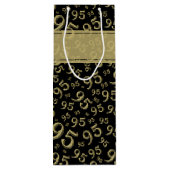 CadeauLabel Verjaardag 95 Nummer Patroon zwart/gou Wijn Cadeautas (Achterkant)