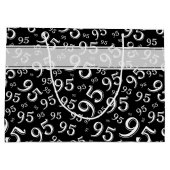 CadeauLabel Verjaardag 95 Nummer Patroon zwart/wit Groot Cadeauzakje (Achterkant)