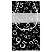 CadeauLabel Verjaardag 95 Nummer Patroon zwart/wit Klein Cadeauzakje (Achterkant)