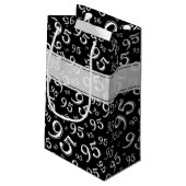 CadeauLabel Verjaardag 95 Nummer Patroon zwart/wit Klein Cadeauzakje (Achterkant Gekanteld)
