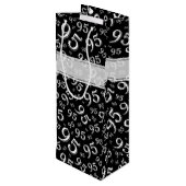 CadeauLabel Verjaardag 95 Nummer Patroon zwart/wit Wijn Cadeautas (Achterkant Gekanteld)