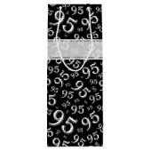 CadeauLabel Verjaardag 95 Nummer Patroon zwart/wit Wijn Cadeautas (Achterkant)