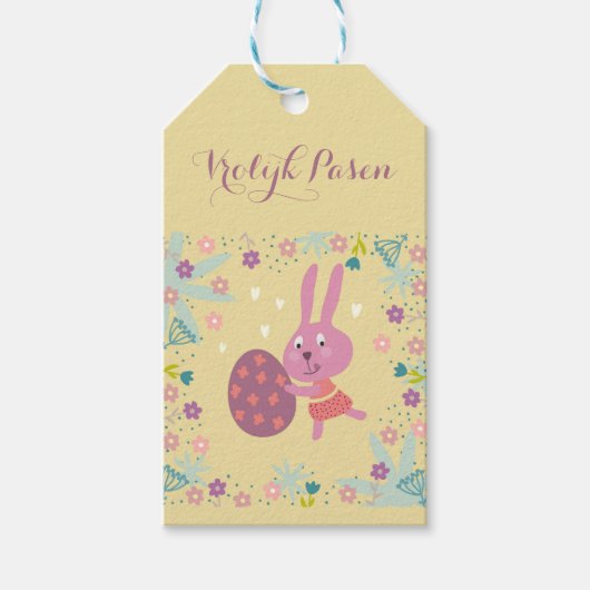 Cadeaulabel vrolijk pasen (Voorkant)