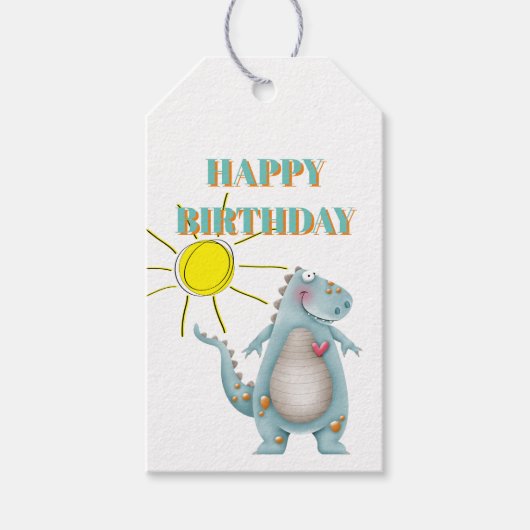 CadeauLabels - Blauw Dino-ontwerp 2 (Voorkant)