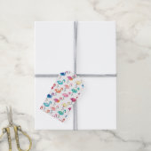 CadeauLabels - Meerkleurige Flimingo's (Met Touw)