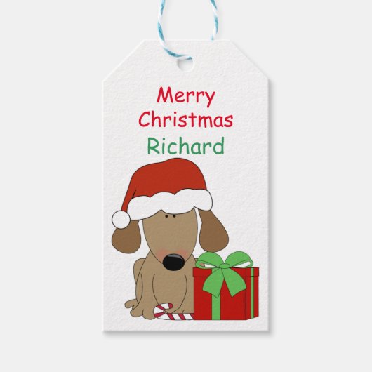 CadeauLabels - Puppy met Cadeau en Snoep (Voorkant)