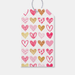 CadeauLabels - Roze en gouden harten