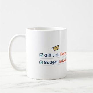 Cadeaulijst klaar Budget intact Kerst Planner Mok