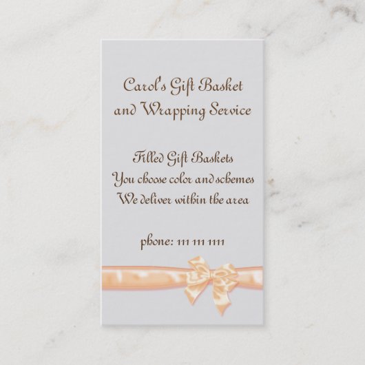 Cadeaumandservice Sjabloon, eenvoudig tapelijn Visitekaartje (Voorkant)