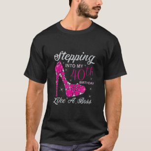 Cadeaumeisjes koninginnen stappen in mijn 40e verj t-shirt