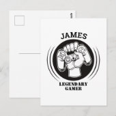 Cadeaunaam Persoonlijke Grappige Gamer Geeks Verja Briefkaart (Voorkant / Achterkant)