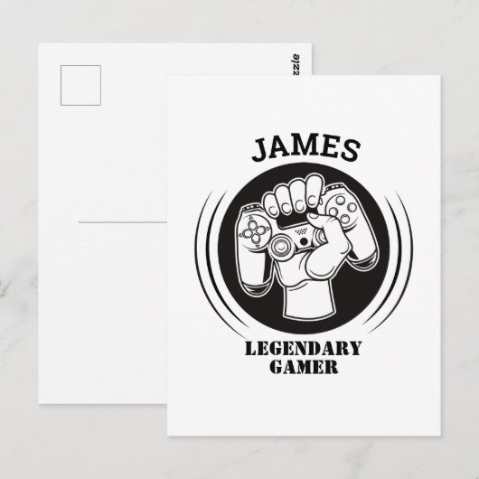 Cadeaunaam Persoonlijke Grappige Gamer Geeks Verja Briefkaart (Voorkant / Achterkant)