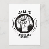 Cadeaunaam Persoonlijke Grappige Gamer Geeks Verja Briefkaart (Voorkant)