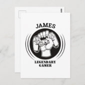 Cadeaunaam Persoonlijke Grappige Gamer Verjaardag  Briefkaart (Voorkant / Achterkant)